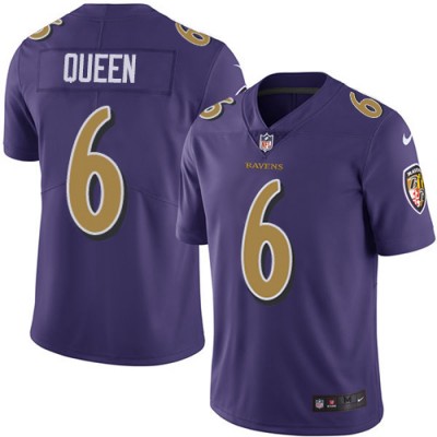 Nike Baltimore Ravens #6 Patrick Queen Purple Men's Stitched NFL Limited Rush Jersey